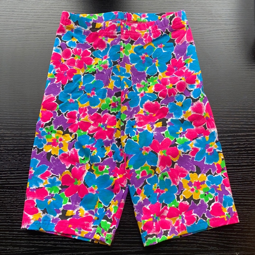 NWT vintage neon floral biker shorts